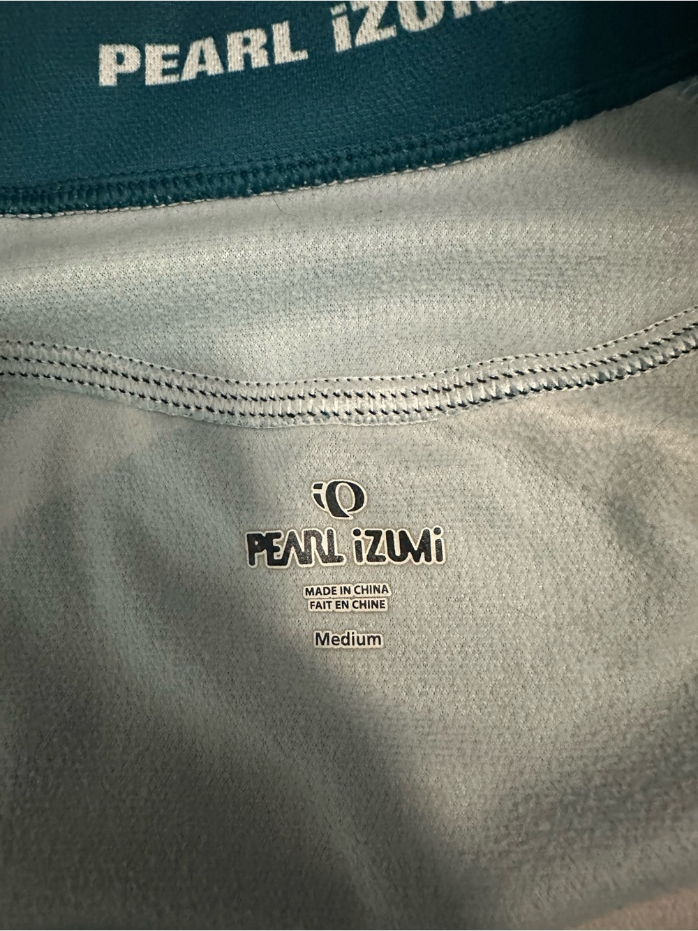 Pearl Izumi Teal and Light Gray Cycling Jersey - Picture 3 of 4